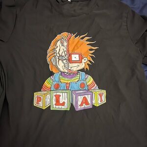 Black Graphic Tee with Playful Design